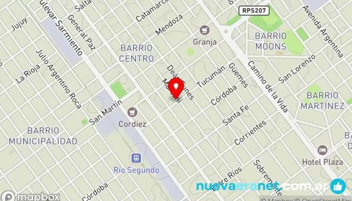 mapa de Rio Segundo Cafetería, Bar en Río Segundo
