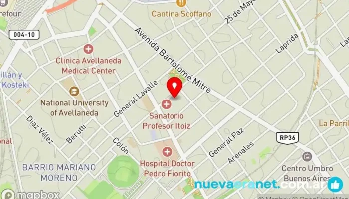 mapa de Roan Panadería, Cafetería, Pastelería francesa en Avellaneda