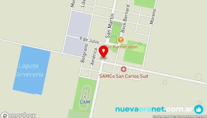 mapa de Rodantes FESATA Oficinas de empresa en San Carlos Sur
