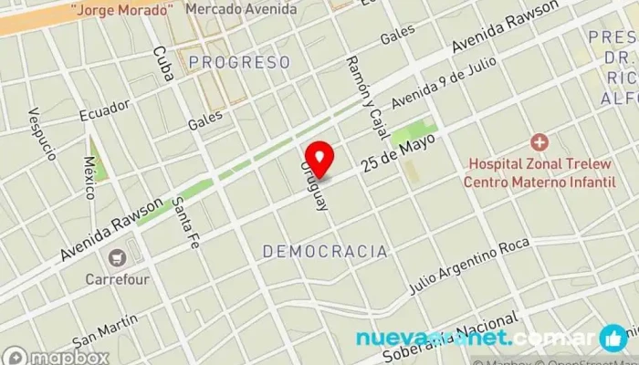 mapa de Sabrosas Tentaciones Panadería en Trelew