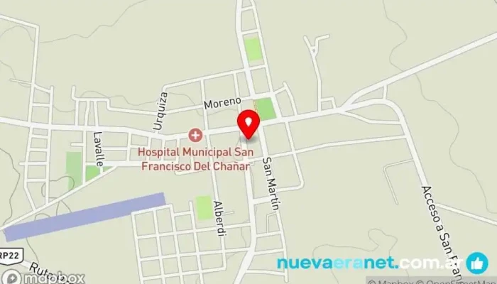 mapa de San francisco del chañar CORDOBA Departamento municipal de turismo en San Francisco del Chañar
