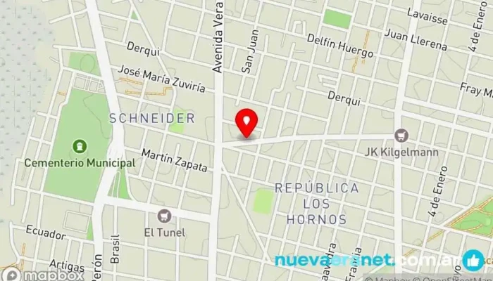 mapa de San Martín Panadería en Santa Fe de la Vera Cruz