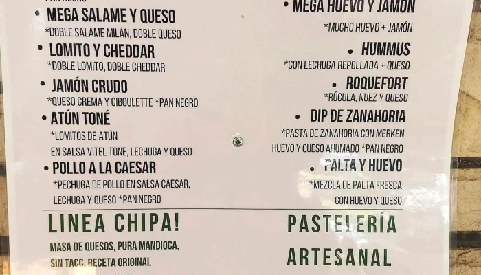 Sandwichito En La Montana Carta - San Martín de los Andes