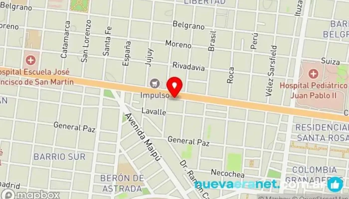 mapa de Sanitarios Taragüí Ferretería en Corrientes