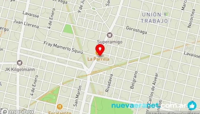 mapa de Santa Teresita De Carlos Panaderia Panadería en Santa Fe de la Vera Cruz