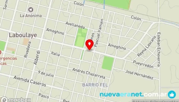 mapa de Secretaría de Obras, Servicios Públicos y Medio Ambiente Oficina de gobierno local en Laboulaye