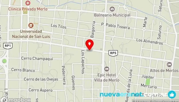 mapa de SIERRA DORADA PROP/ CASAS Y TERRENOS EN CUOTAS Merlo San Luis Consultor inmobiliario en Merlo
