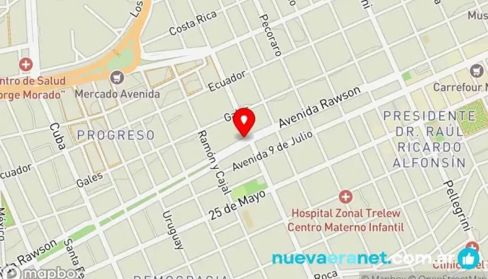 mapa de Sociedad Rural Valle del Chubut Organización agrícola en Trelew