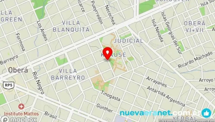 mapa de Supermercado Estrella Comercio en Oberá