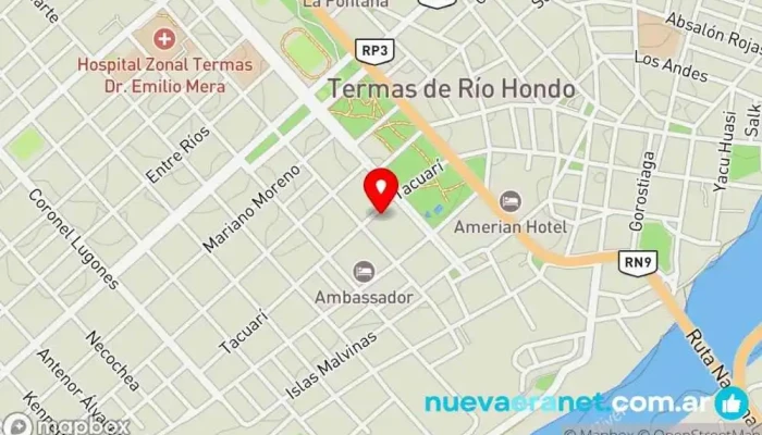 mapa de Terma sol Hotel, Alojamiento con servicio en Termas de Río Hondo