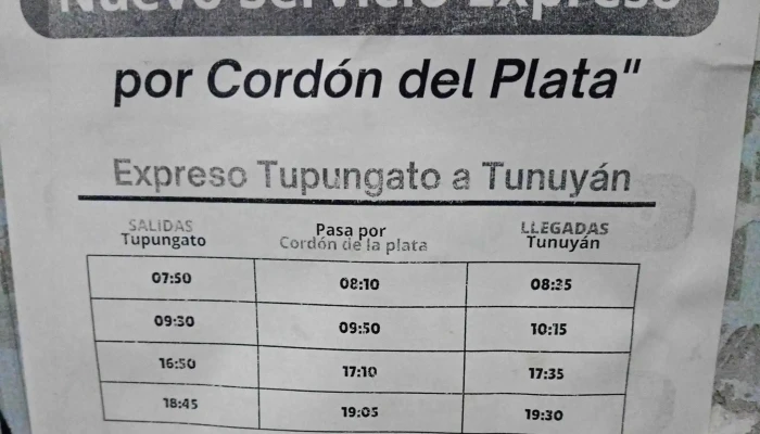 Terminal De Omnibus De Tunuyan Mendoza Horario - Tunuyán