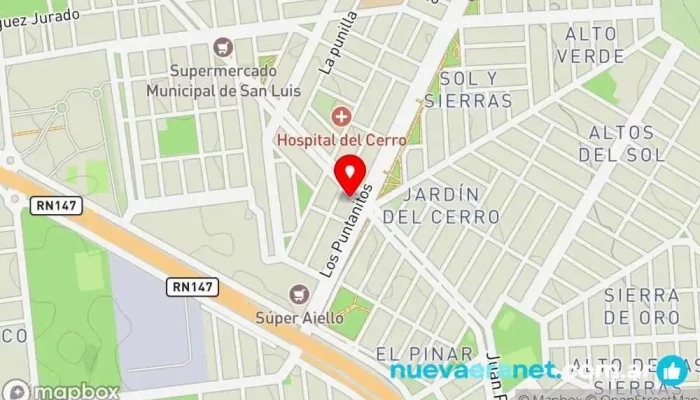 mapa de Tridente Gym Gimnasio en San Luis