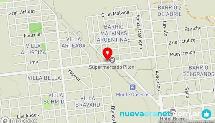 mapa de Varieté Centro comercial en Monte Caseros