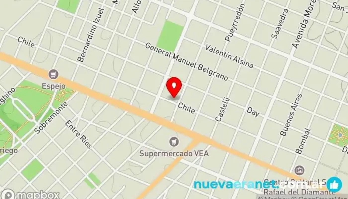 mapa de Verónica Durán Tortas & Chocolates Pastelería, Tienda de productos de chocolate en San Rafael