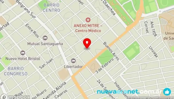 mapa de Veterinaria Alem Santiago del Estero Tienda de productos para mascotas, Veterinario en Santiago del Estero