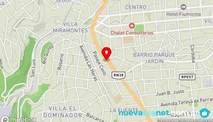 mapa de Villa Bombom Panadería, Cafetería en La Falda